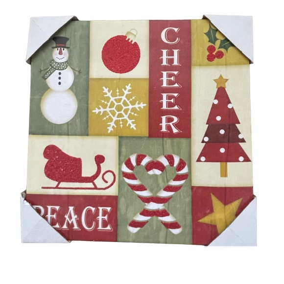 Jennifer Pugh Holiday Sampler I & II art on canvas, 9x9 - NIB - Picture 2 of 6